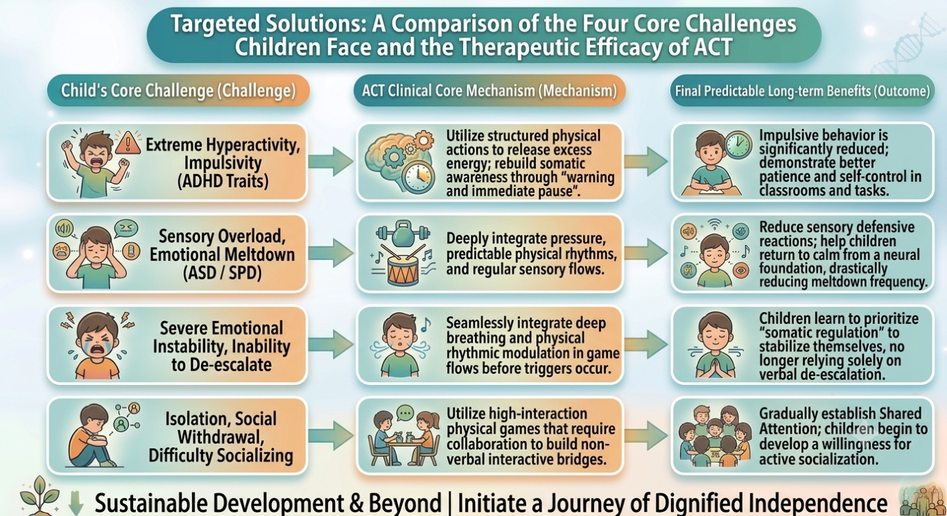 Targeted Solutions: Four Core Challenges vs ACT Therapeutic Efficacy