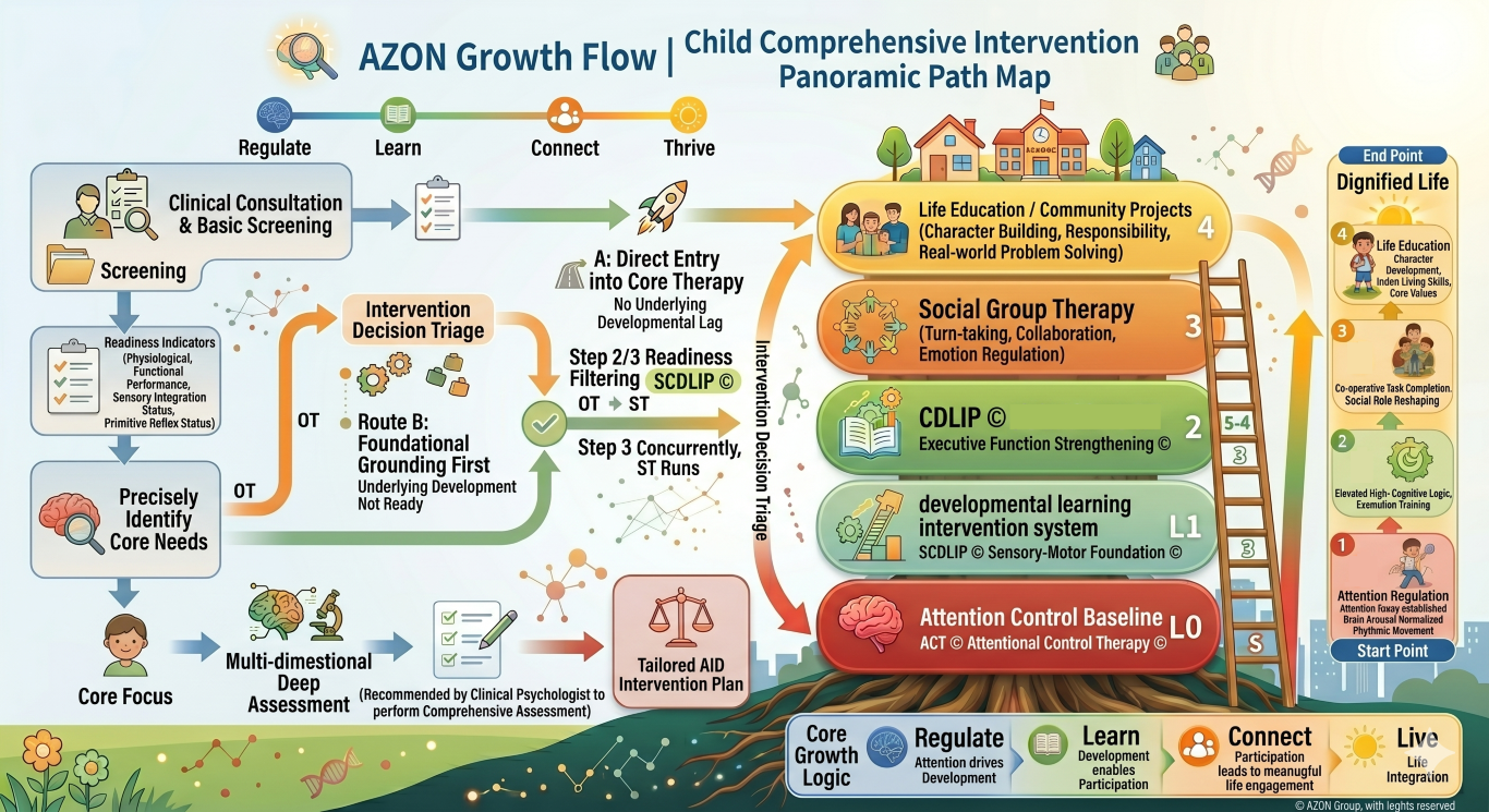 AZON Growth Flow - Child Comprehensive Intervention Panoramic Path Map